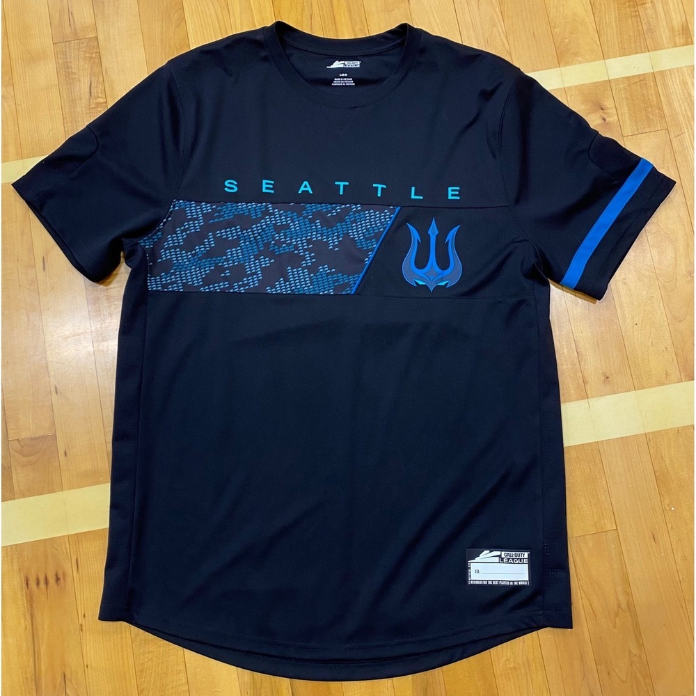 Call of Duty League Seattle Surge Jersey Mens Large Black Blue Esports CDL Shirt